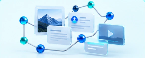 Connected social media illustration